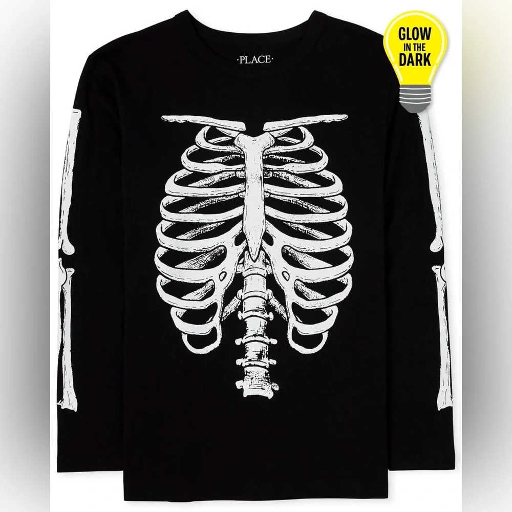 The Children's Place Skeleton Long Sleeve Graphic Tee - S (5-6)
